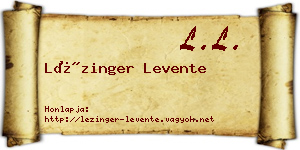 Lézinger Levente névjegykártya